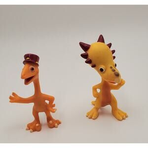 2 Dinosaur Train Action Figures Mr Conductor Sonny Troodon Spikey Stygimoloch